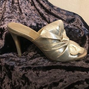 Gold Lame Mules